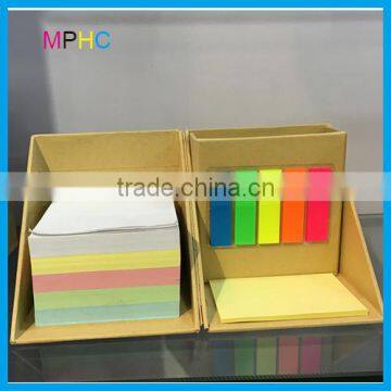 Foldable Square Kraft Paper Pen Holder Memo Pad with sticky notes