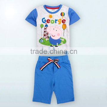 Fashion style kids boys summer suits, soft baby sleepwear clothing sets baby clothing