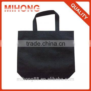 Black customized d cut simple logo design ultrasonic non woven bag