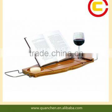 Modern design bamboo scalable bath rack