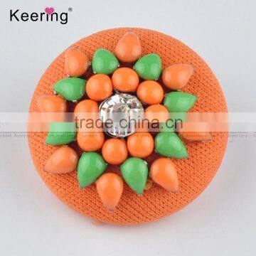 orange covered beaded fancy buttons for garments WBKA-212