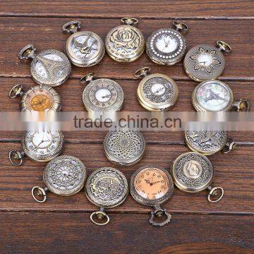 2016 Classic Vintage Bronze Quartz Pocket Watch In Bulk Hollow Watch Mens Pendent Necklace For Gift Box Quality Choice photo-2