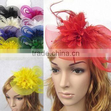 Red Fashion Hat Flower Statement Hair Clasp for Christmas Party