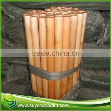 smooth varnished wooden mop stick handle