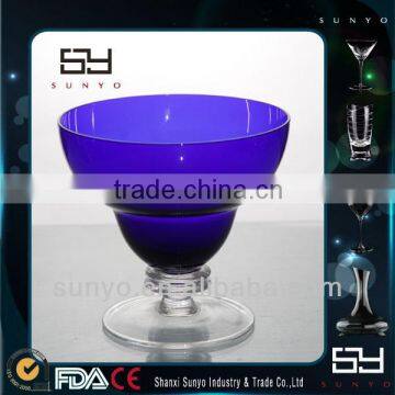 Wholesale Hand Made Large Sprayed Colored Glass Ice Cream Cup