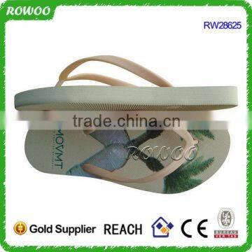 Fashion Custom Made Sublimation Digital Printed Rubber Flip Flops For Lady