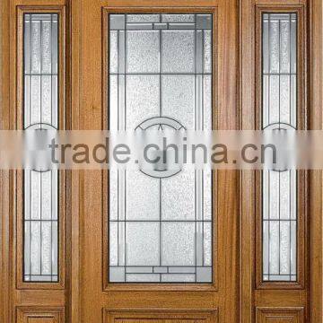 Decorative Glass Wood Design Doors With Side Lite Transom DJ-S9104MSTHS-3