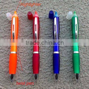 wholesale high quality ball pen with highlighter