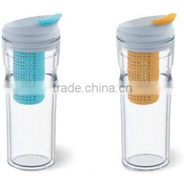 Wholesell Custom Flip Top Double Wall Plastic Infuser Tumbler photo-3