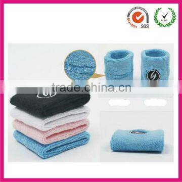 Factory 2013 hot selling high quality 100% cotton sports wrist sweatband