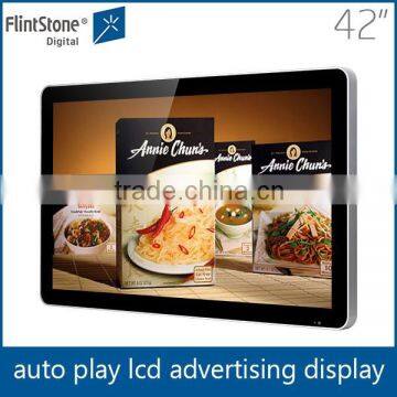 42 inch customizable HD LCD video screen with HDMI AD player, HD kiosk LCD SD card digital advertising display