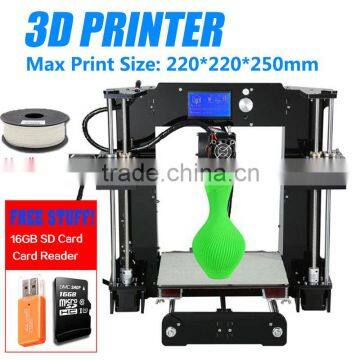 2016 Updated DIY Reprap prusa i3 3D printer kit desktop FDM industrial big LCD printing size Aluminium Hotbed more stable frame