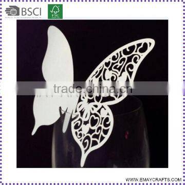 Butterfly Design Wedding Wine Glass Cup Card for Party Decoration