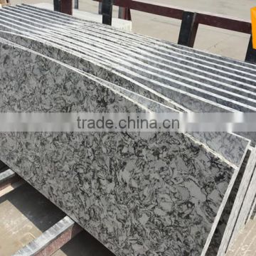 artificial white veins grey quartz stone