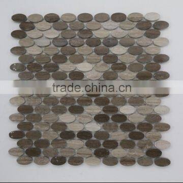 Mixed Wood Grain Marble Mosaic Floor Tile photo-2