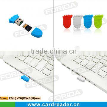 foot shape promotional gifts micro sd card reader