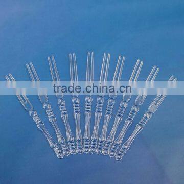 Cheap 4 Inch Eco-friendly Disposable Transparent Plastic Bamboo Design Fruit Forks Bulk Production Quality Choice photo-5