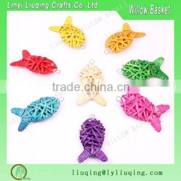 Hot sale decorative colorful Wicker goldfish /Christmas tree decorations /Wicker gift crafts