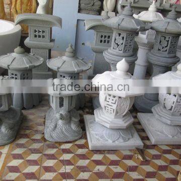 Marble Granite Chinese Stone Lantern Hand Sculpture Carving For Home Decoration Restaurant