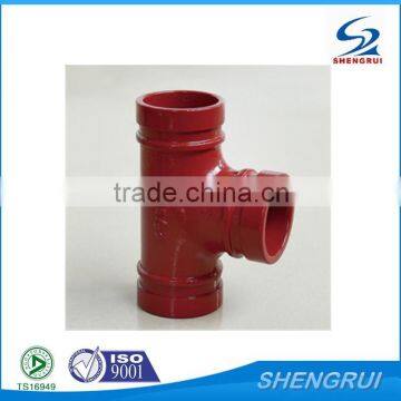 Ductile Iron Grooved Fittings Tee Mechanical Tee Grooved Equal Tee