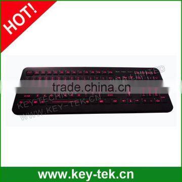 RED Backlight Industrial Medical Keyboard With FN Keys, Panel Mounting
