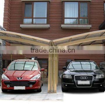 better than canvas awning DIY carport for two cars with aluminum alloy polycarbonate