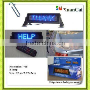 12V Cigar lighter power supply Blue color Mini display-735 LED sign car