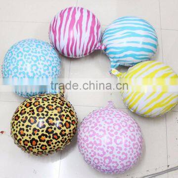 decoration zebra stripe foil mylar balloons cartoon 18 inch Leopard balloon