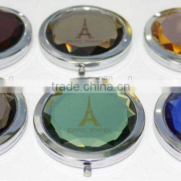 2014 new designed promotional crystal compact mirror with logo ,MD402