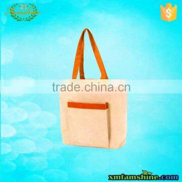 eco cotton tote bag/canvas tote bag with outside pockets