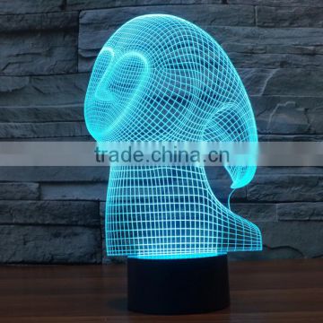 colorful ghost lamp led night light decor home/Custom design Color Acrylic Night Light/OEM 3d led Night Light China Manufacturer