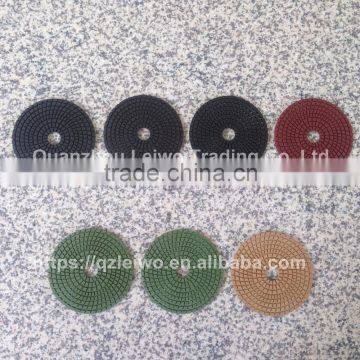 Flexible Diamond Polishing Pads 5 inch (125 mm) Wet Spiral Teeth Premium Resin Polishing Pad for Granite Polishing Circle Wheel