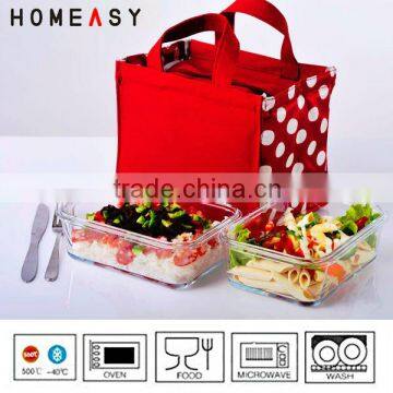 Heat Resistant Glass Food Box With Lid/glass food packaging box