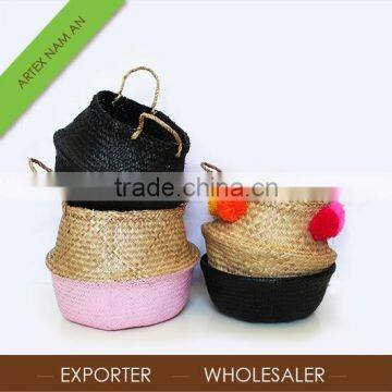 Eco friendly straw seagrass basket