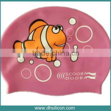 High silicone printing cap for swimming