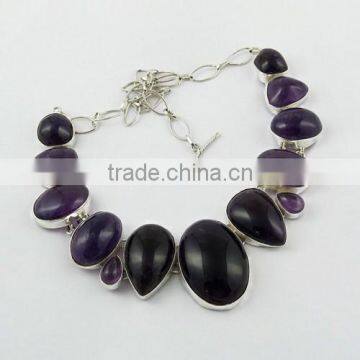 EverGreen Purple Amethyst 925 Sterling Silver Necklace, Fine Silver Jewellery, Gemstone Silver Jewellery