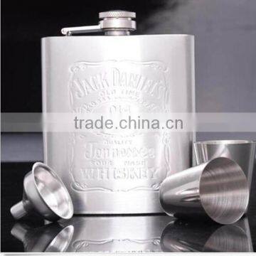 7 oz Hip Flask Stainless Steel Flagon Wine Pot Set Portable Bottle Funnel