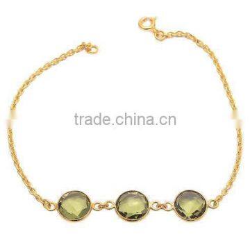 Green Amethyst Quartz Gemstone Bracelet