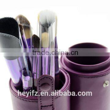 High Quality Multi-color Real Hair 12PCS Goat Hair Makeup Brush Set With Cylinder Holder photo-5