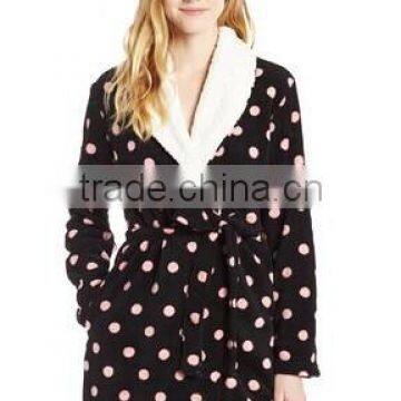 Women Wholesale Coral Fleece Microfiber Leopard Bathrobe photo-3