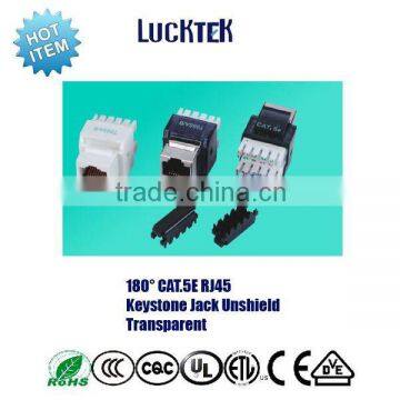 CAT.5E RJ45 keystone jack unshield transparent