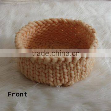 Various Colors Knitted Thick Yarn Basket Baby Photography Bowl Unisex Baby Boy Girl photo-3