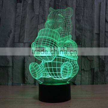 3D Optical Night Light Lovely Bear 7 RGB Light Colors 10 LEDs AA Battery or DC 5V Mixed Lot photo-6