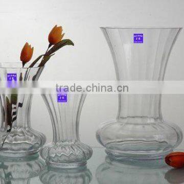 transparent glass vase