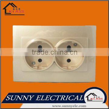 electrical wall made in china wenzhou supplier PC material dedicated French type double socket