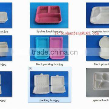 biodegradable disposable plastic and corn starch lunch box