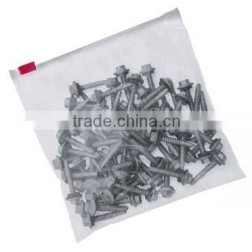 Screws clear slider ziplock packaging bag