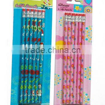 Office and school supplies round printing HB wood pencil