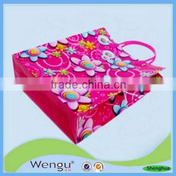 For 2015 Printed red flowewr pp plastic bag with pp handle made in china suppliers and manufacturer