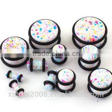 UV acrylic printing color ear plugs body piercing jewelry